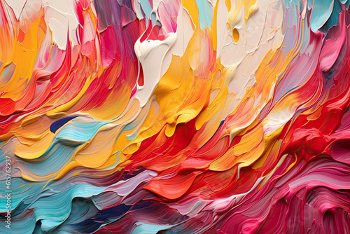 Colorful Digital Ink Abstract Wave for Wall Paper. Generative AI.