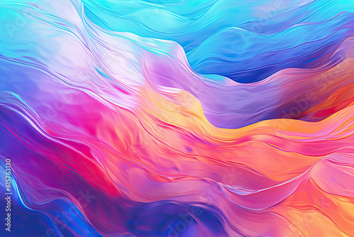 Colorful Digital Ink Abstract Wave for Wall Paper. Generative AI.