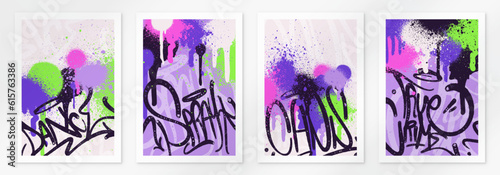 multicolored background poster, graffiti letters, bright colored inscriptions in the style of graffiti street art