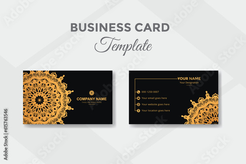 Business visiting card decorative elements mandala vector design
