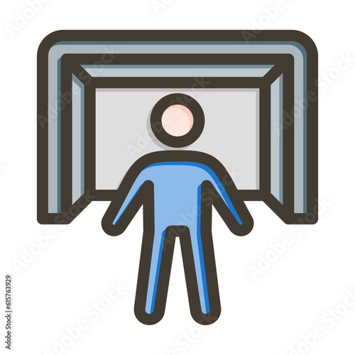 Goalie Vector Thick Line Filled Colors Icon Design