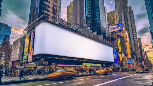 Mockup of an Empty Billboard in Times Square, New York City