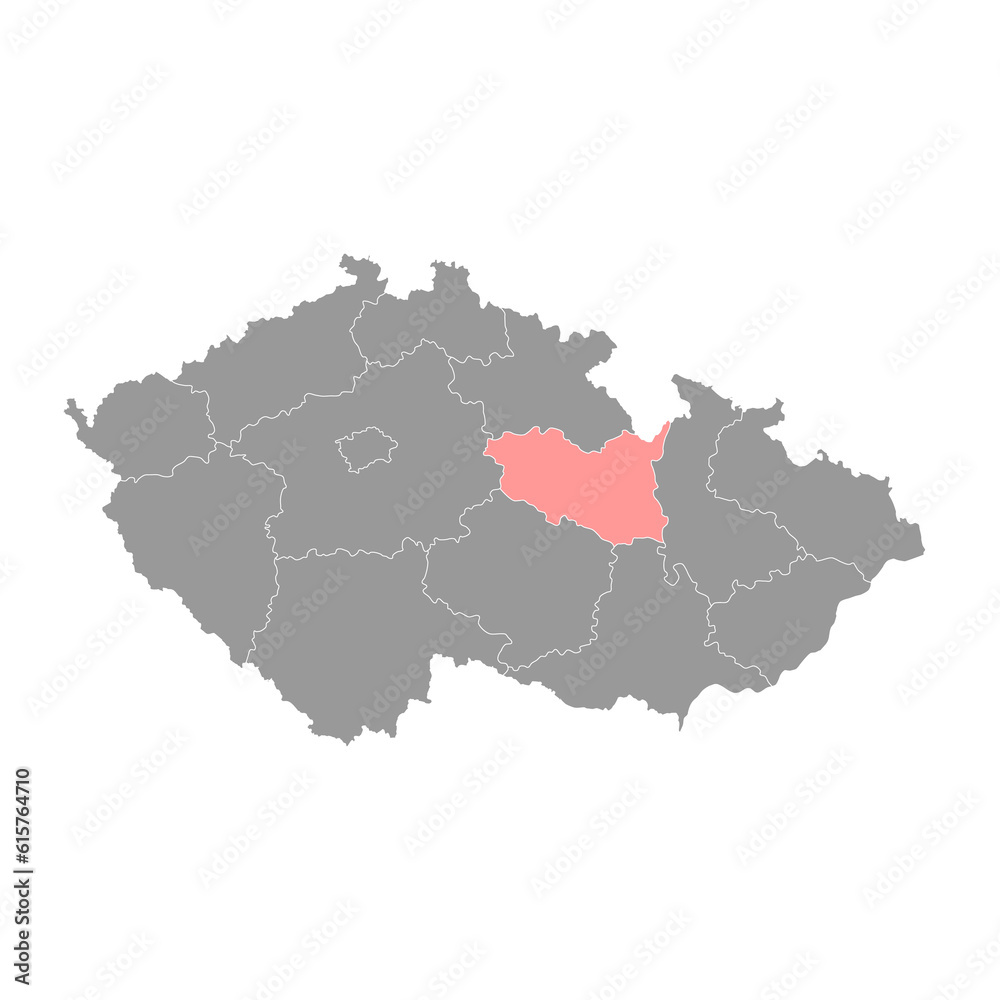 Obraz premium Pardubice region administrative unit of the Czech Republic. Vector illustration.