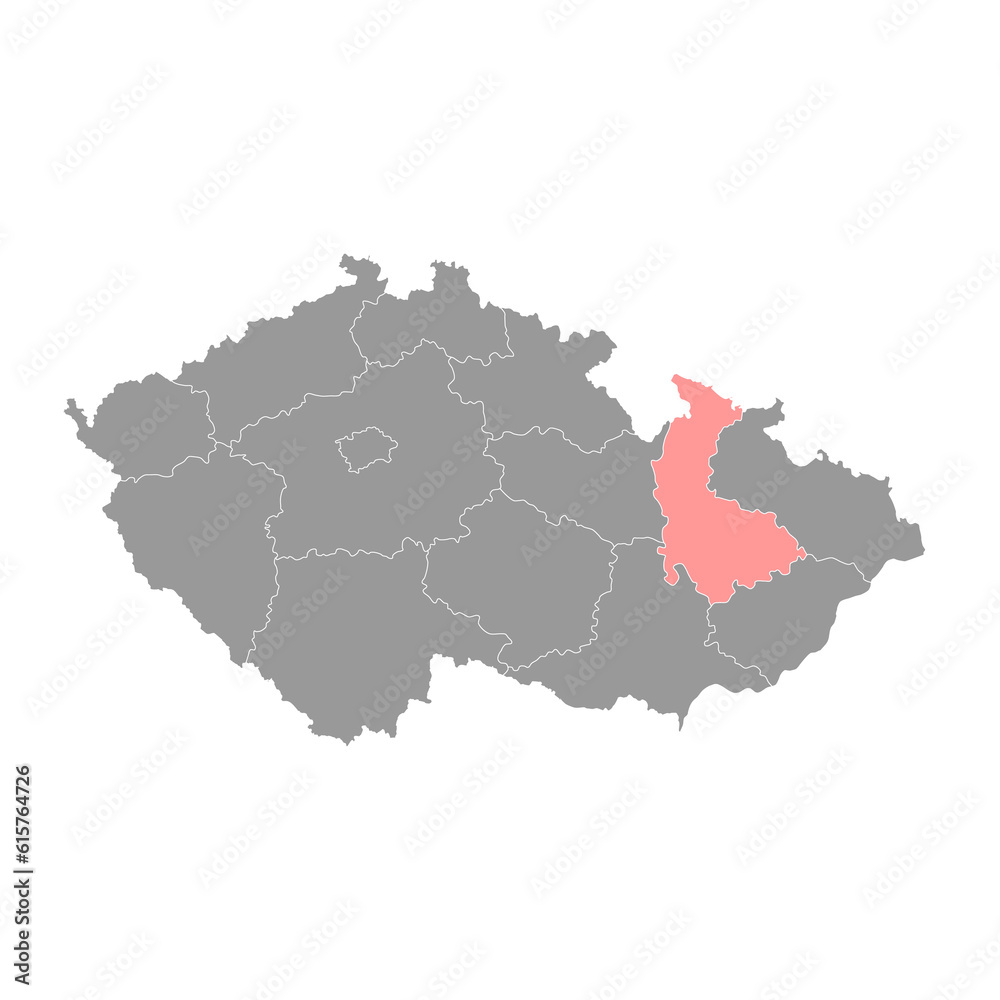 Olomouc region administrative unit of the Czech Republic. Vector illustration.