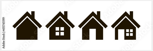 Stencil house clipart isolated. Engraving home. Vector stock illustration. EPS 10