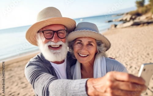 An elderly man and woman are going on vacation.