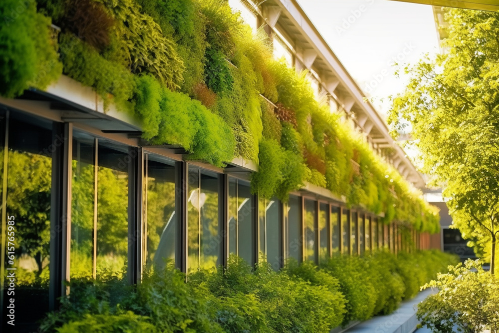 Sustainable building with green infrastructure and energy-efficient ...