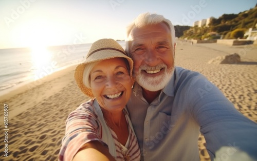An elderly man and woman are going on vacation.