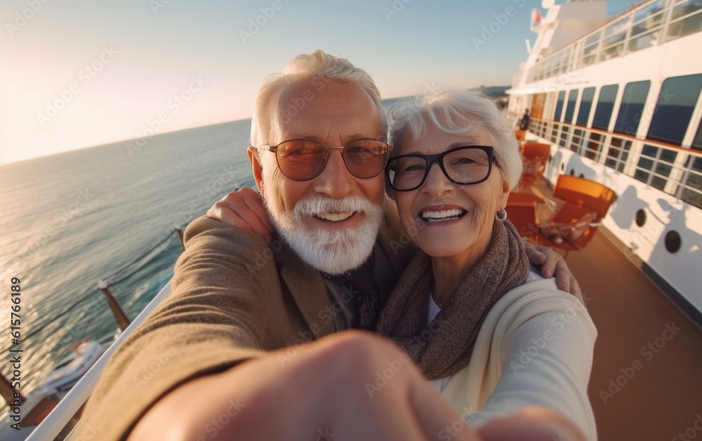 An elderly man and woman are going on vacation.