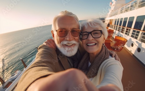 An elderly man and woman are going on vacation.