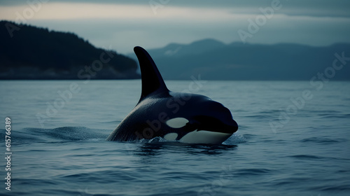 Killer Whale in its Marine Realm. Generative AI © PIRMYN