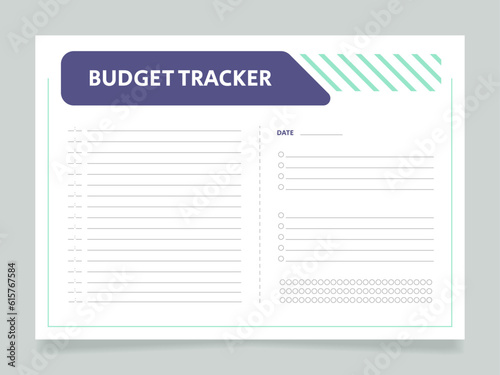 Daily budget tracker worksheet design template. Printable goal setting sheet. Editable time management sample. Scheduling page for organizing personal tasks. Arial Regular font used