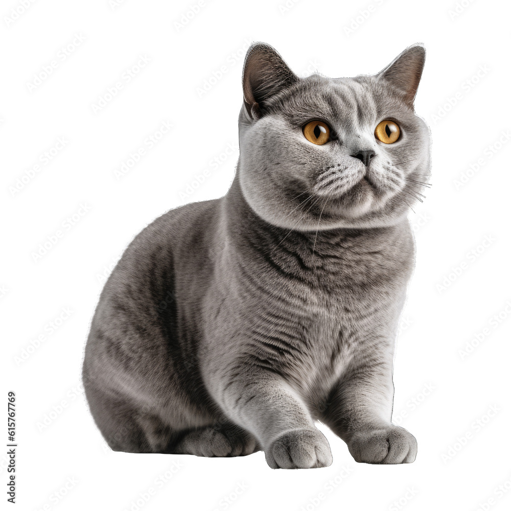 British shorthair isolated on transparent background.