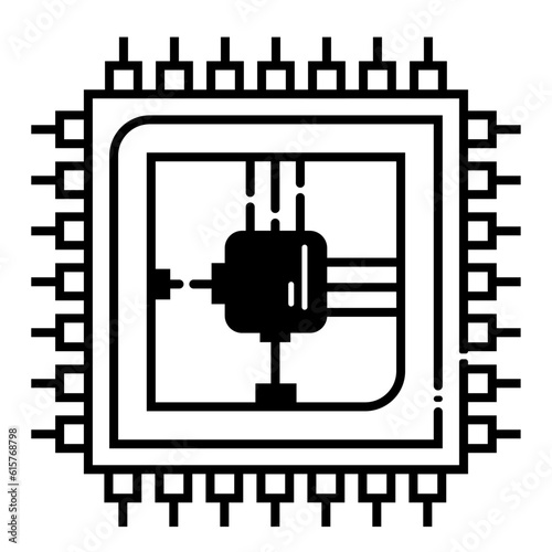 Microprocessor chip icon.