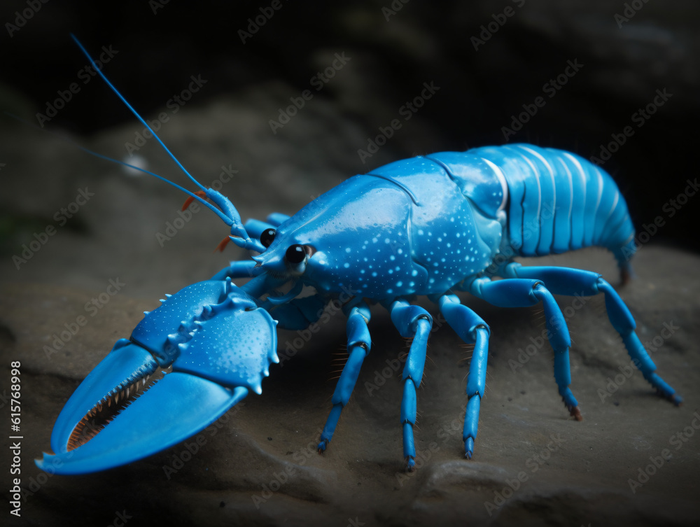 An image of a rare blue lobster, highlighting its striking blue hue ...