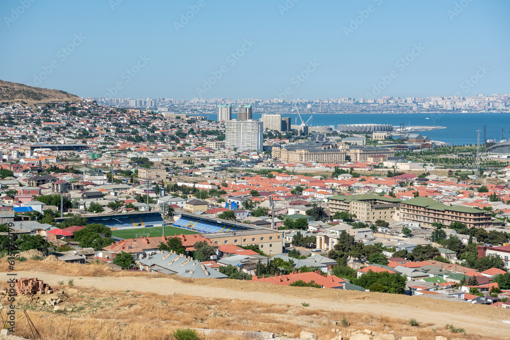 View over 20th Zone neighbourhood of Baku, Azerbaijan.