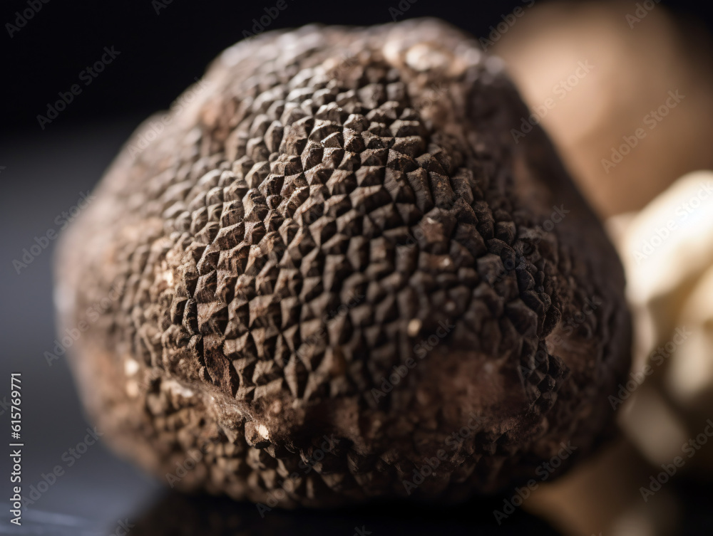 A close-up shot of a truffle mushroom. A close-up shot of a truffle mushroom.