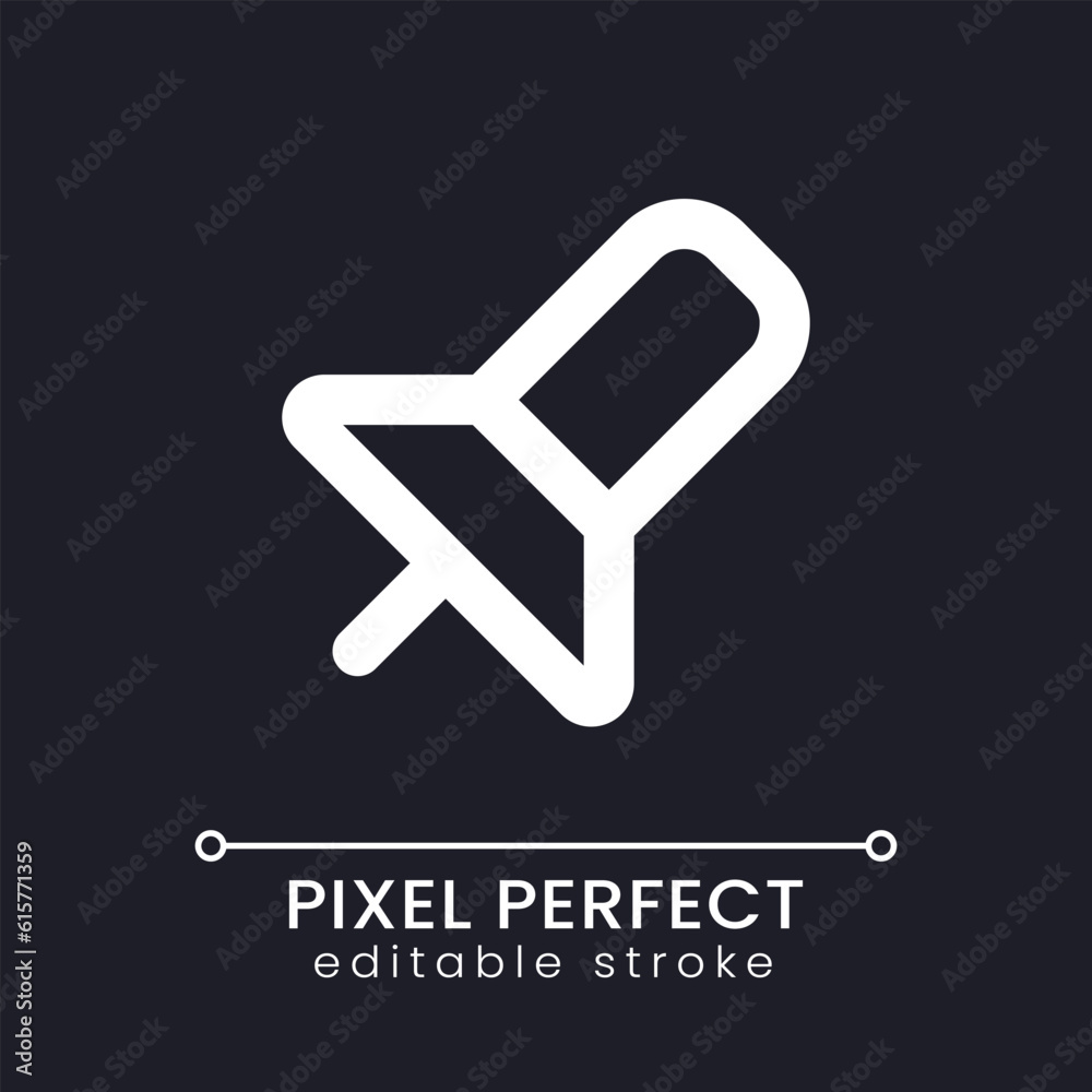 Pin pixel perfect white linear ui icon for dark theme. Messenger ...