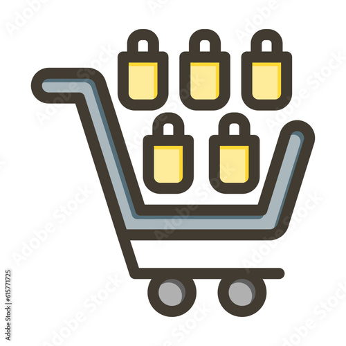 Overconsumption Vector Thick Line Filled Colors Icon Design