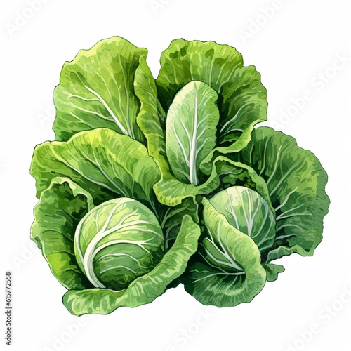 illustration of a fresh leaf of lettuce