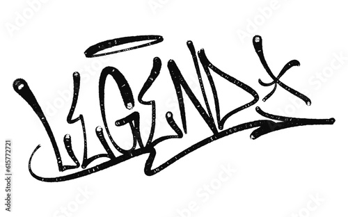 illustration Black graffiti tag lettering aerosol can spray paint