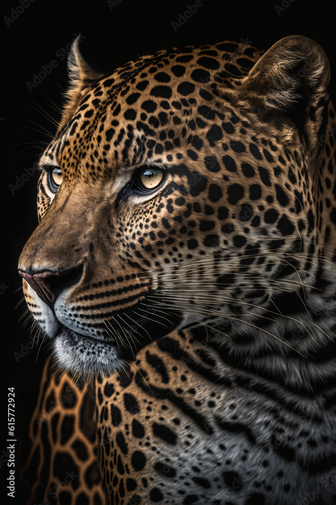 Naklejka premium Aesthetic photo of a black golden Jaguar