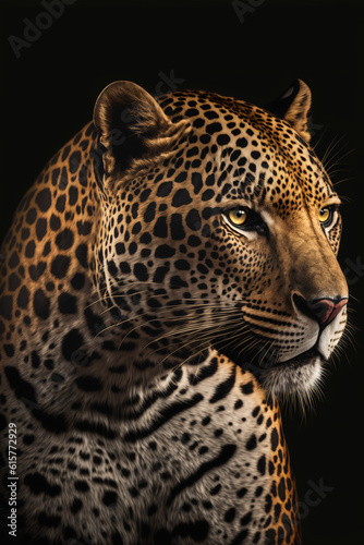 Aesthetic photo of a black golden Jaguar