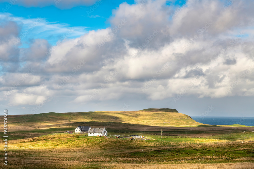 Obraz premium Stunning panorama, view of Scottish landscape, Highlands, Scotland, Isle of Sky