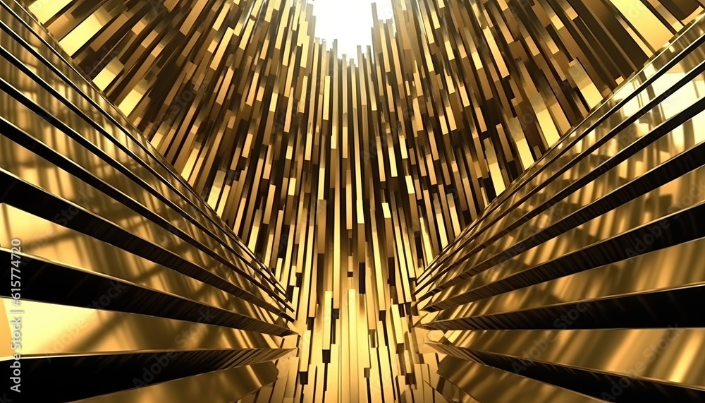 Perspective Abstract Gold Pattern Background. Generative AI Perspective Abstract Gold Pattern Background. Generative AI
