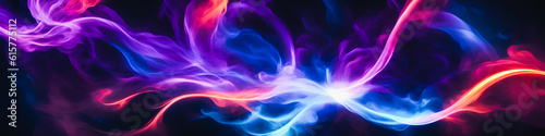 An explosion of colors with swirling trails of smoke. Generative AI.