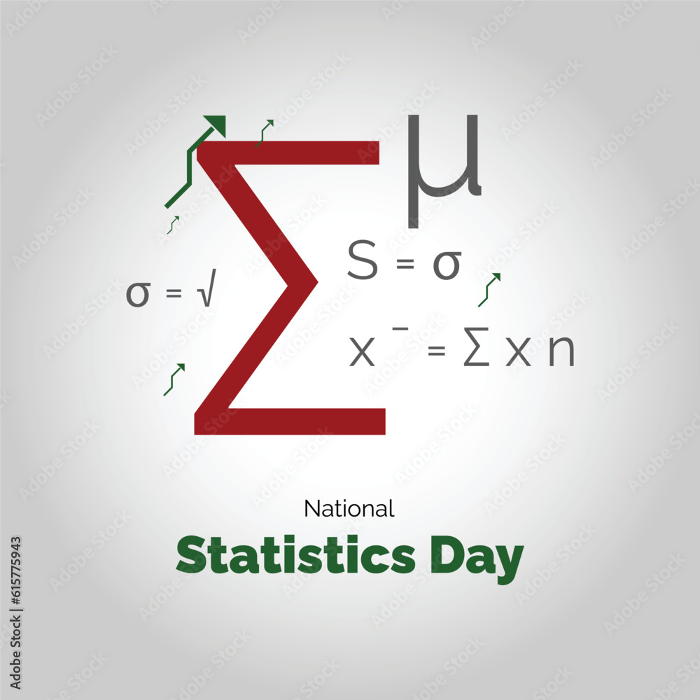 National Statistics Day vector, illustration. Minimalist concept of stats formula and graph arrows. 29 June. National Statistics Day vector, illustration. Minimalist concept of stats formula and graph arrows. 29 June.