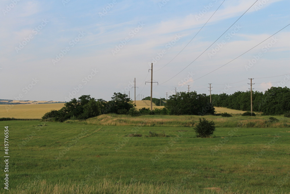 Fototapeta premium A rainbow over a field