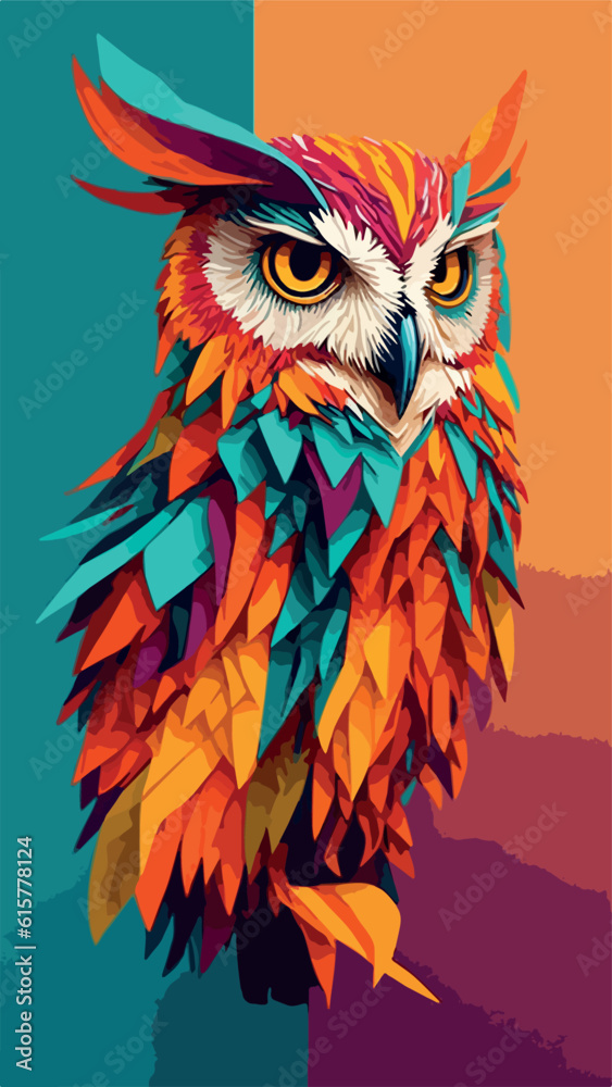 Colorful art owl illustration Colorful art owl illustration