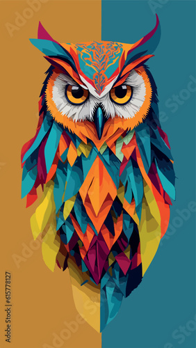 Colorful art owl illustration