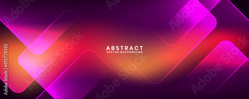 3D purple orange techno abstract background overlap layer on dark space with glowing rhomb decoration. Modern graphic design element future style concept for banner, flyer, card, or brochure cover