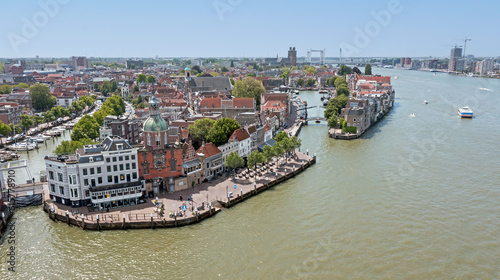 Aerial from the historical city Dordrecht in Zuid Holland the Netherlands