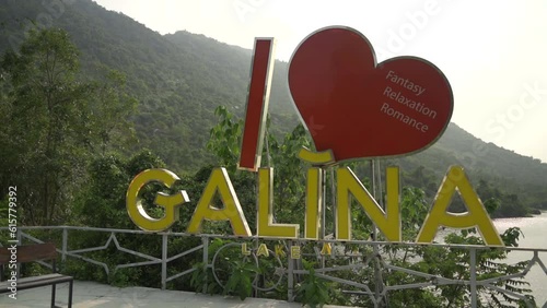 Photo zones and locations for photos. The Galina Lake View Theme Park near Nha Trang in Vietnam. photo
