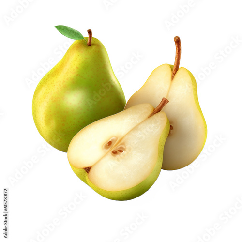 pear isolated on transparent background cutout