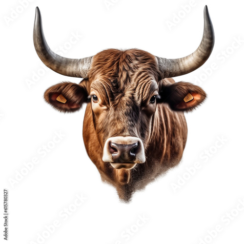 highland cattle face shot , isolated on transparent background cutout 