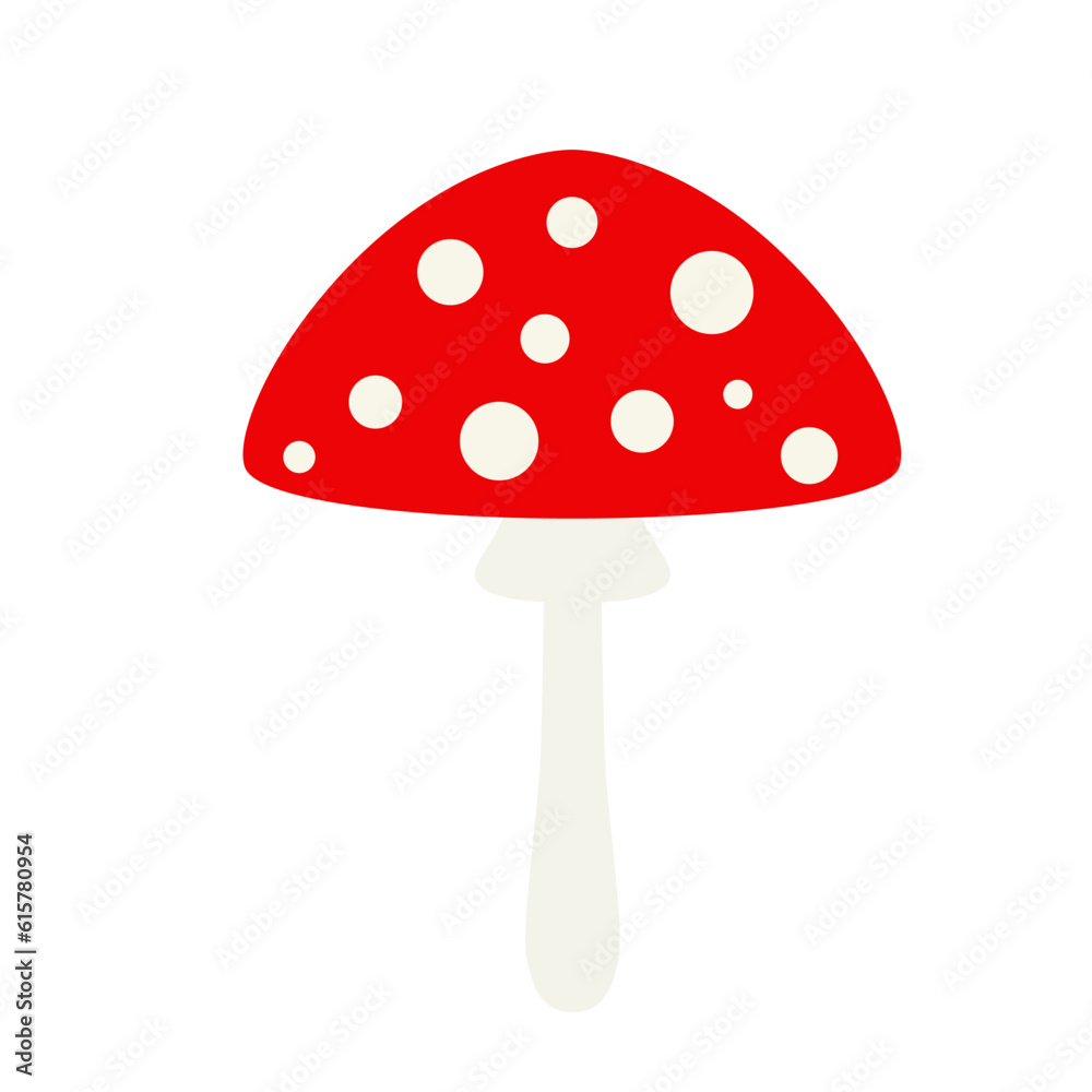 Vector Fly agaric or Amanita muscaria, flat icon. Vector Fly agaric or Amanita muscaria, flat icon.