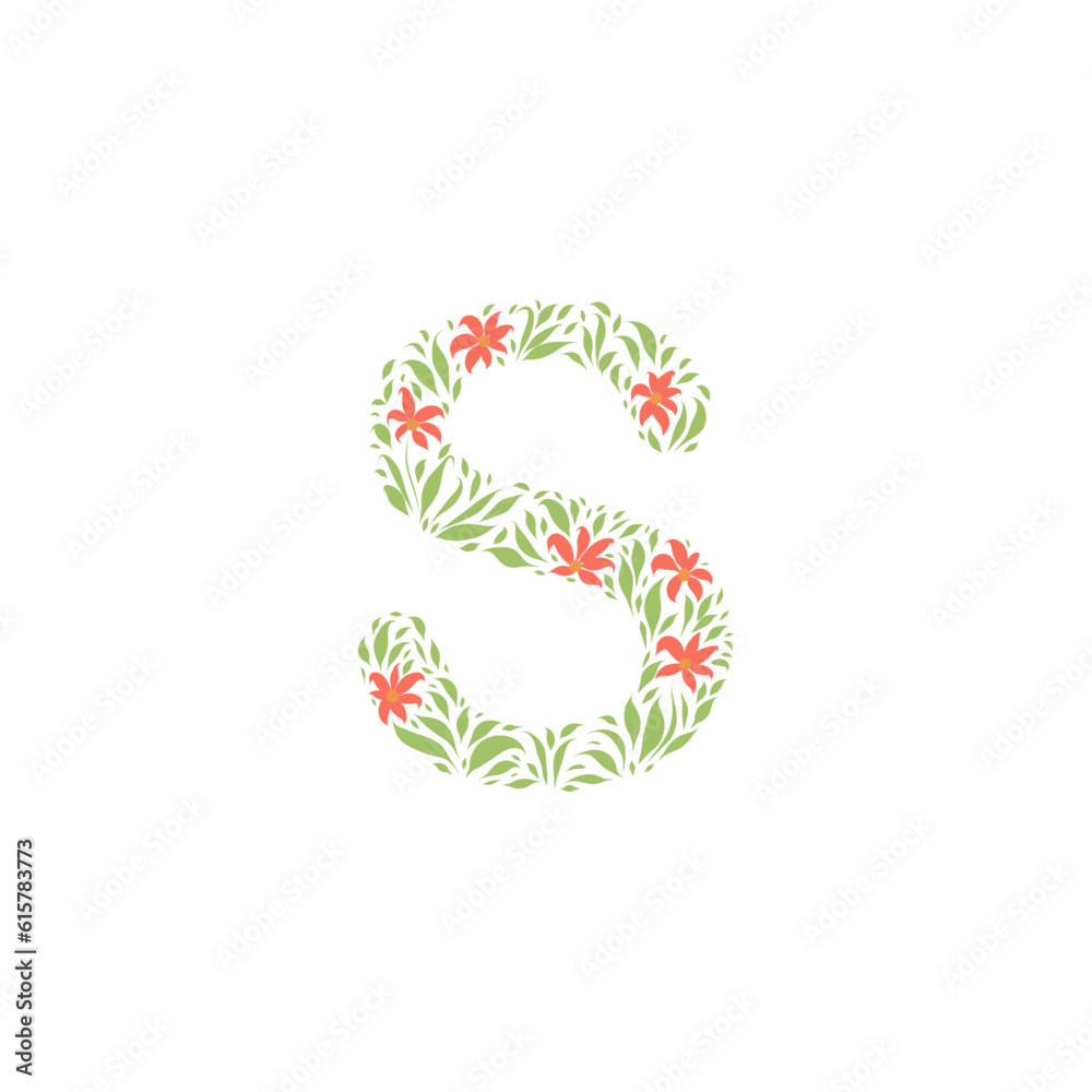 Flower Alphabet of the English language - letter - Flower Alphabet of the English language - letter -