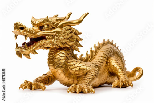Chinese new year gold dragon. Year of the dragon celebration © ink drop