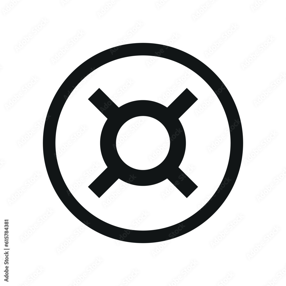 Currency coin symbol. black and white flat currency icon. Vector illustration.