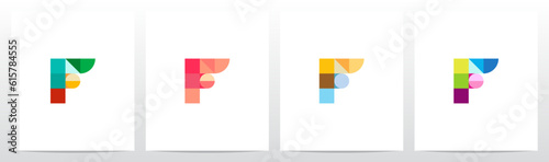 Geometric Mosaic Letter Logo Design F