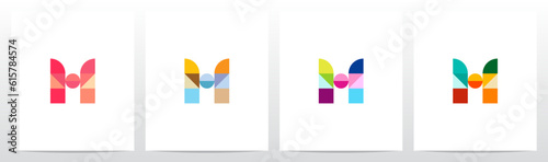 Geometric Mosaic Letter Logo Design M
