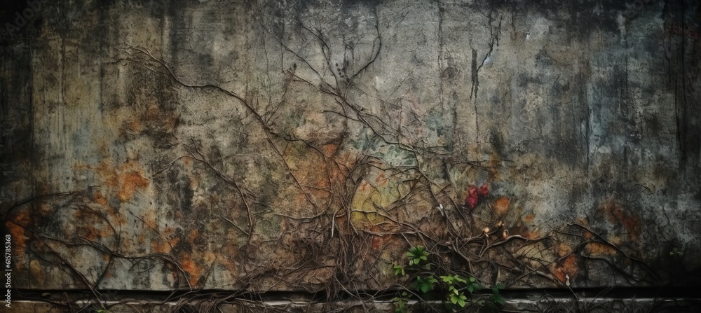 Old concrete wall industrial background. Generative AI technology.
