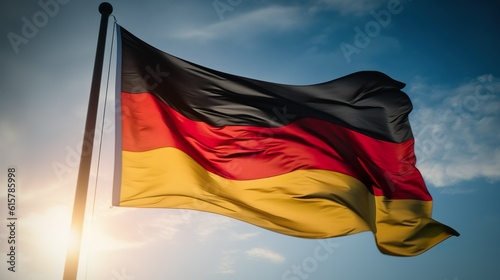 Waving flag of Germany made with Ai generative technology photo