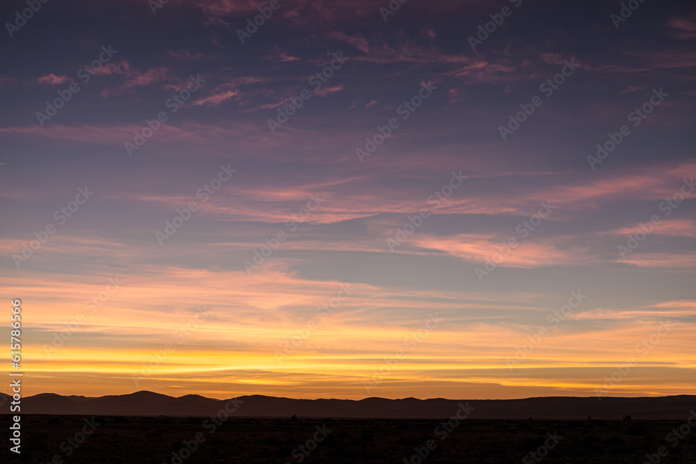 Colorful sunset at  Sossusvlei, Namibia