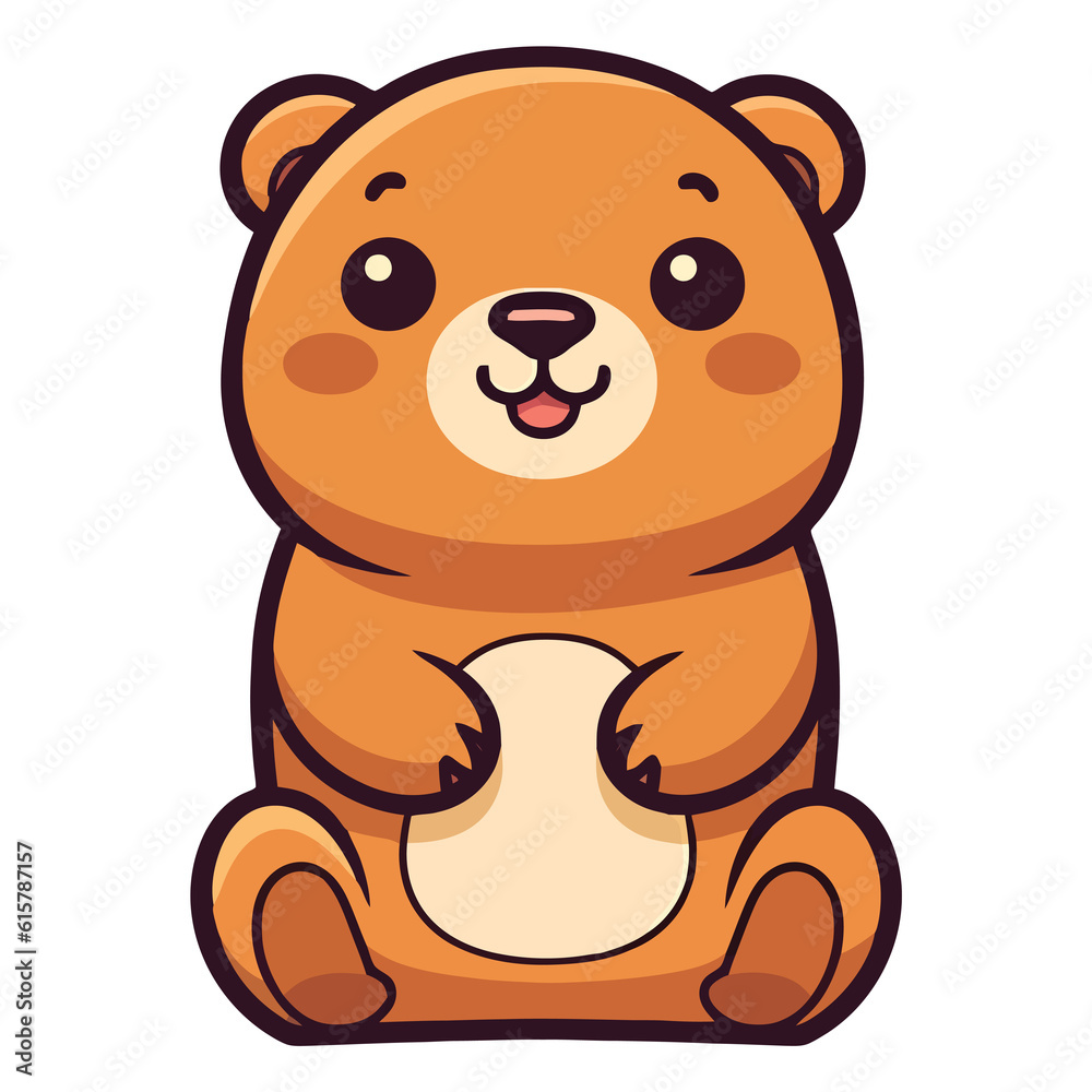 Whimsical Burrow Explorer: Delightful 2D Illustration of a Cute Woodchuck Whimsical Burrow Explorer: Delightful 2D Illustration of a Cute Woodchuck
