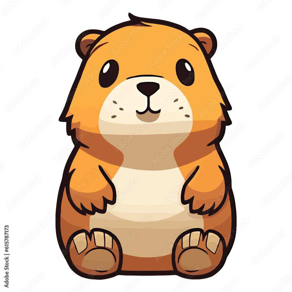 Whimsical Burrow Explorer: Delightful 2D Illustration of a Cute Woodchuck Whimsical Burrow Explorer: Delightful 2D Illustration of a Cute Woodchuck